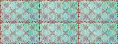 Tarafsız ve mavi renklerde etnik çiçeklerle kusursuz bir desen. Raster Çiçek İllüstrasyonu güzel tekstil..