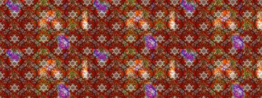 Çiçekli güzel suluboya desen. Raster illüstrasyonu. Kahverengi renklerde.