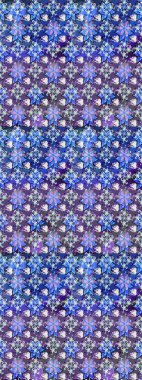 Soyut etnik raster çizim kalıbı. Çiçekler. Vadinin mavi renkli çiçekleri.