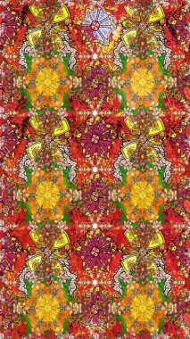 Kabile sanatı boho baskısı, klasik çiçek arkaplanı. Soyut etnik raster kusursuz desen. Arkaplan dokusu, duvar kağıdı, kahverengi renkli çiçek teması.