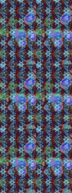 El çizimi. Güzel kumaş deseni. Raster illüstrasyonu. Çiçekler, dallar, otlar ve çiçekler.