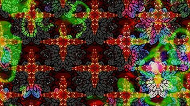 Şirin çiçek elementleri. Robot resim. Raster illüstrasyonu. Siyah renkte çiçekler.