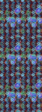 El çizimi. Güzel kumaş deseni. Raster illüstrasyonu. Çiçekler, dallar, otlar ve çiçekler.