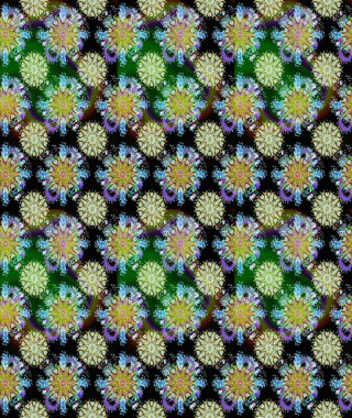 Kusursuz bir arka plan modeli. Vadinin çiçekleri tarafsız ve siyah renklerde. Suluboya, elle çizilmiş. Raster - stok.