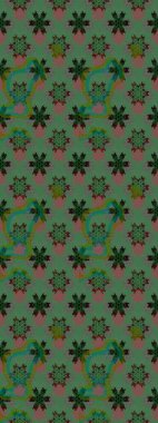 Raster deseni. Botanik çizim kalıbı. Organik elementler. Suluboya etkisi.