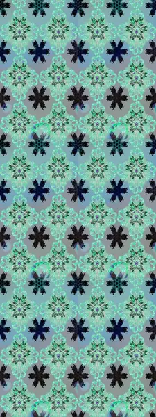 Mavi renkte etnik çiçeklerle süslenmiş zarif bir eskiz. Raster Çiçek İllüstrasyon Şirin Tekstil.