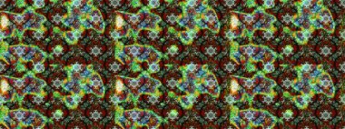 Raster illüstrasyonundaki çiçek desenli çizim. Yeşil renkli çiçekler. Renkli Yaz Temalı eskiz kalıbı. Düz Çiçek Elementleri Tasarımı.