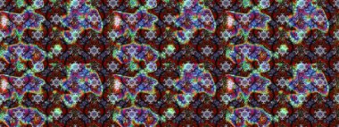 Çiçek ve yapraklı çiçek deseni. Küçük çiçekli şirin bir desen. Raster illüstrasyonu.