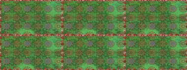 Düz Çiçek Elementleri Tasarımı. Yeşil ve kahverengi renkli çiçekler. Renkli Bahar Temalı Kusursuz Arkaplan. Çiçeksiz desenli arka plan, yaz çiçekleri..