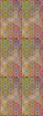 Raster illüstrasyonunda kusursuz çiçek deseni. Kahverengi ve bej renkli çiçekler.