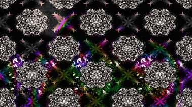 Raster illüstrasyonu. Düz Çiçek Elementleri Tasarımı. Renkli Bahar Teması eskiz kalıbı. Siyah renkte zarif çiçekler ve suluboya..