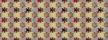 Raster Floral Illustration, Asyalı tekstil. Gri ve nötr renklerdeki etnik çiçeklerle zarif eskiz deseni.