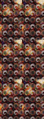 Güzel kumaş deseni. Raster illüstrasyonu. Düz Çiçek Elementleri Tasarımı. Renkli Bahar Teması eskiz kalıbı. Zentangle soyut çiçekleri. Çiçek tozu..