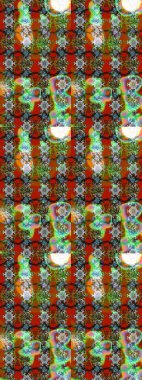 Raster illüstrasyonundaki çiçek desenli çizim. Suluboya tarzında kahverengi renkte çiçekler.