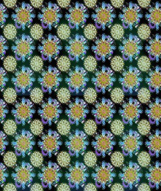 Çiçekli güzel suluboya desen. Raster illüstrasyonu. Mavi renklerde.