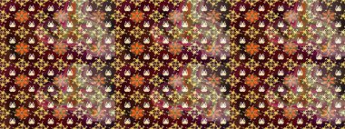 Raster illüstrasyonu. Çiçekli karalama şeklinde Raster çiçek deseni. Nazikçe, yaz çiçekleri kahverengi renklerde.