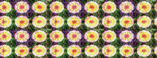 Parlak renkli çiçekli ve yeşil yapraklı harika bir çiçek deseni. Halk tarzı. Moda baskıları için zarif bir şablon. Modern çiçek arkaplanı.