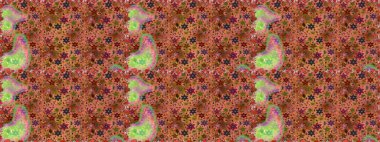 Kusursuz bir geçmişi var. Eski usul. Kumaş, tekstil, duvar kağıdı baskısı için. Tomurcukları papatya çiçekleri olan sevimli bir çiçek deseni. Miles Fleur, süslü püslü bir süs. Raster illüstrasyonu.