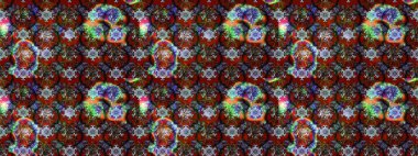 Eskiz klasiği. Raster Şirin kumaş deseni. Renkli Bahar Teması eskiz kalıbı. Düz Çiçek Elementleri Tasarımı.