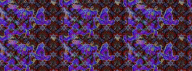 Raster illüstrasyonundaki çiçek desenli çizim. Mor renkli çiçekler. Renkli Bahar Teması eskiz kalıbı. Düz Çiçek Elementleri Tasarımı.