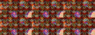 Eskiz arkaplan modeli. Kahverengi yapraklı yabani çiçekler. Suluboya, elle çizilmiş. Raster illüstrasyonu.