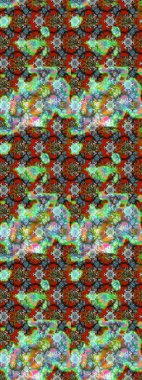 Küçük çiçekli yay deseni çiz. Raster illüstrasyonu. Suluboya tarzında yeşil renkler üzerine.