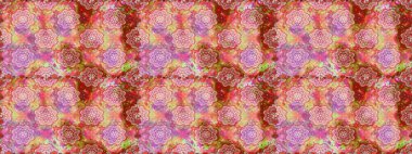 Pembe ve nötr kıvırcık çiçekler pembe ve nötr renklerde şekillenir. Klasik çiçek tasarımı elementleri. Raster illüstrasyonu.