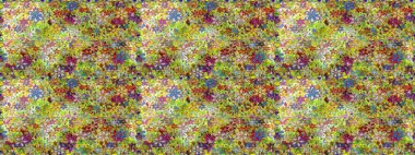 Halk tarzı. Modern çiçek arkaplanı. Moda baskıları için zarif bir şablon. Parlak renkli çiçekleri ve yeşil ve nötr renklerde yaprakları olan şaşırtıcı, pürüzsüz çiçek deseni..