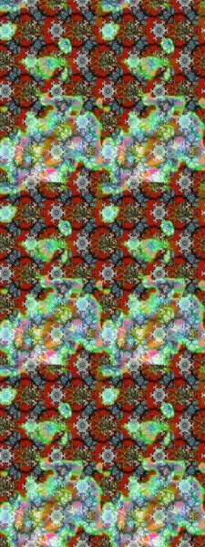 Küçük çiçekli yay deseni çiz. Raster illüstrasyonu. Suluboya tarzında yeşil renkler üzerine.