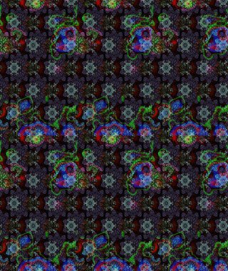 El çizimi çiçekli soyut çizim kalıbı. Siyah renkli çiçekler. Raster illüstrasyonu.