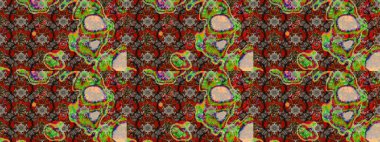 Çiçek ve yapraklı karalama şeklinde Raster çiçek deseni. Kahverengi renklerde bahar çiçekleri. Raster illüstrasyonu.