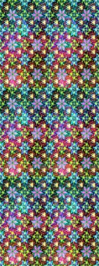 Mavi renkte etnik çiçeklerle süslenmiş zarif bir eskiz. Raster Çiçek İllüstrasyonu güzel tekstil..