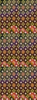 Çiçekli karalama şeklinde Raster çiçek deseni. Kahverengi renkli çiçekler. Nazik, narin çiçek arkaplanı.