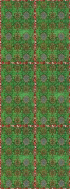 El çizimi. Çiçekli, yapraklı, çiçeksiz çiçek desenli. Raster illüstrasyonu.