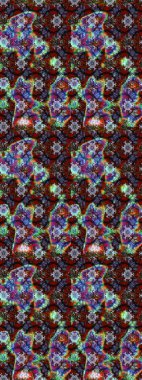 Çiçek ve yapraklı çiçek deseni. Küçük çiçekli şirin bir desen. Raster illüstrasyonu.