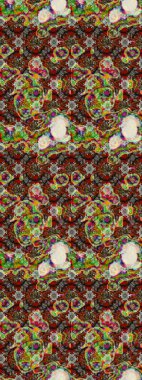 Raster illüstrasyonundaki çiçek desenli çizim. Kahverengi renkte çiçekler.