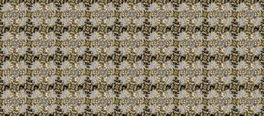 Gri, bej ve kahverengi renklerde altın bir element. Altın çiçekli, pürüzsüz desen. Barok tarzında altın çiçekli süs. Damask arkaplanı.