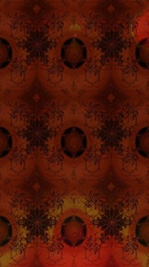 Kahverengi renkli Asya tekstili. Raster illüstrasyonu. Suluboya çiçekli çiçek deseni.