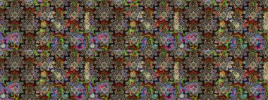 Raster suluboya çiçek deseni, narin çiçekler, gri çiçekler, tebrik kartı şablonu. Güzel kumaş deseni.