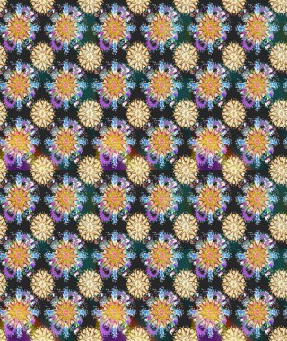 Düz Çiçek Elementleri Tasarımı. Renkli Yaz Temalı Kusursuz Arkaplan. Raster Illustrasyon 'da moda olmayan çiçek deseni. Güzel kumaş deseni.