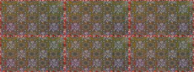 Çiçek süsü ile kusursuz desen. Raster illüstrasyonu. Kahverengi renkte çiçekler.