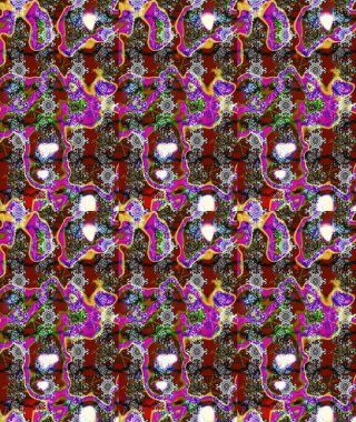 Çok renkli, zarif küçük çiçekler ve gri renkli komik böcekler, raster desen, illüstrasyon.