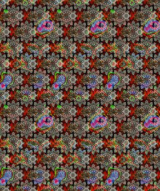 Çiçek arkaplan. Renkli çizim kalıbı. Çiçek duvar kâğıdı. Gri renkli şirin tekstil tarzında. Raster illüstrasyonu.