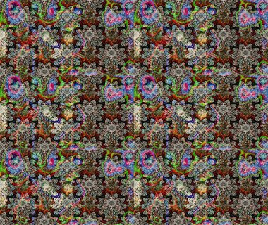 Eski usul. Kumaş, tekstil, duvar kağıdı baskısı için. Tomurcukları çiçek olan sevimli bir çiçek deseni. Eskiz geçmişi. Raster. Raster illüstrasyonu.