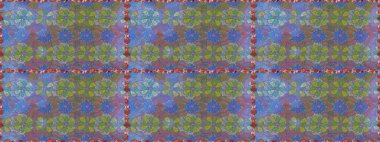 Gri ve mavi renkte çiçekler. El çizimi. Çiçeklerle kusursuz desen. Suluboya çizimi.