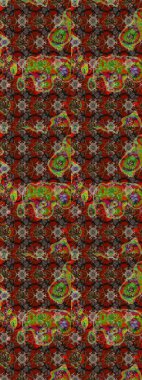 Raster illüstrasyonundaki çiçek desenli çizim. Kahverengi renklerde. Güzel kumaş deseni. Raster illüstrasyonu.