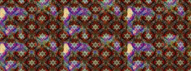 Kahverengi renkli şirin çiçek deseni. Raster Modaya uygun kumaş deseni. Renkli Bahar Teması eskiz kalıbı. Düz Çiçek Elementleri Tasarımı.