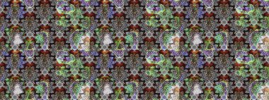 Çiçeksel gri çizim deseni. Raster çiçek izi. Klasik taslak çizimi. Raster Yumuşak kumaş deseni.