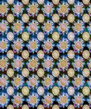 Çiçekli eskiz deseni. Suluboya çizimi. El çizimi. Mavi renkte çiçekler.