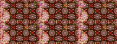 On brown and neutral colors in watercolor style. Raster illustration. Seamless spring pattern with little flowers.